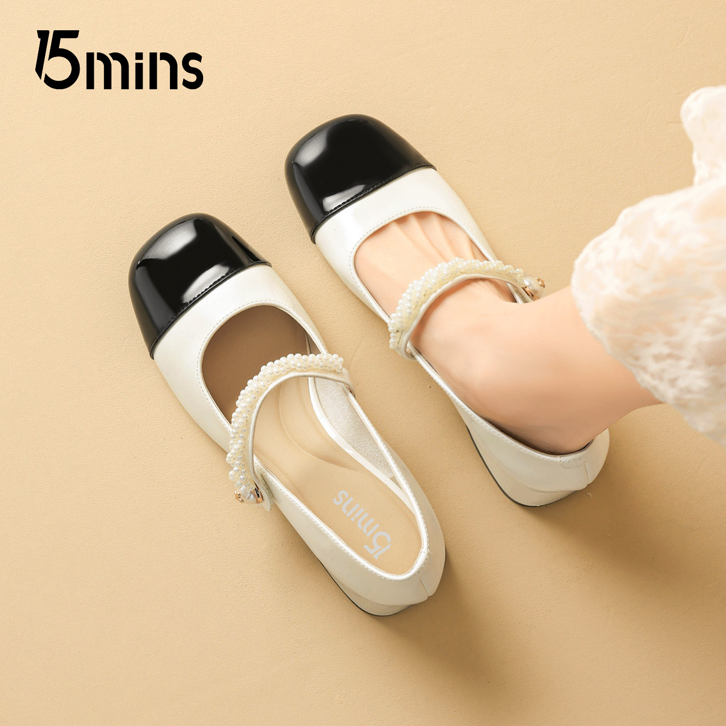 15mins法式气玛丽珍鞋女2026新款春季一字带配裙子小高跟浅口单鞋,女鞋,玛丽珍鞋,淘宝优惠券,粉丝福利购,淘宝优惠卷