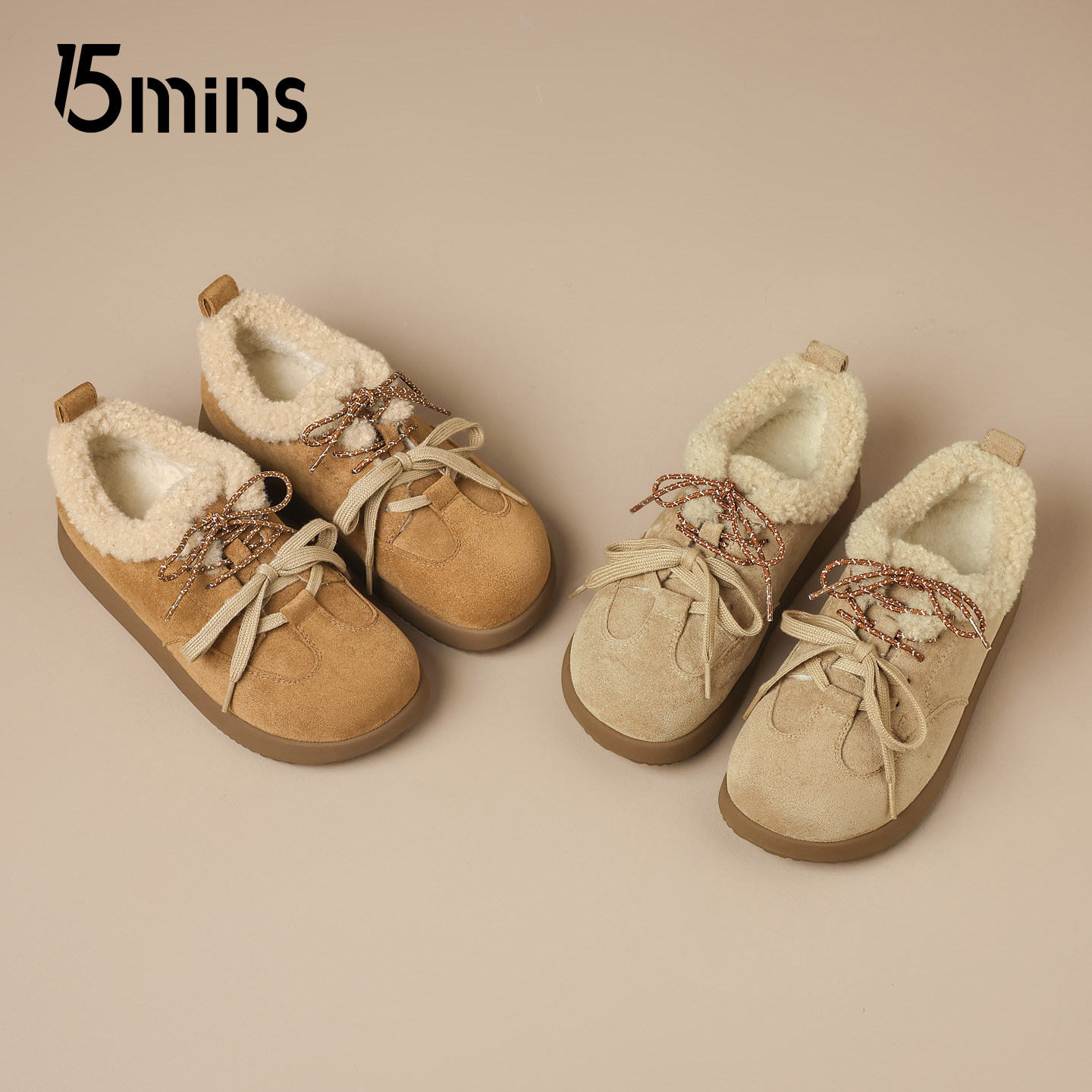 15mins加绒棉鞋女款2025冬季新款厚底复古百搭加厚保暖软底勃肯鞋,女鞋,勃肯鞋/软木鞋,淘宝优惠券,粉丝福利购,淘宝优惠卷