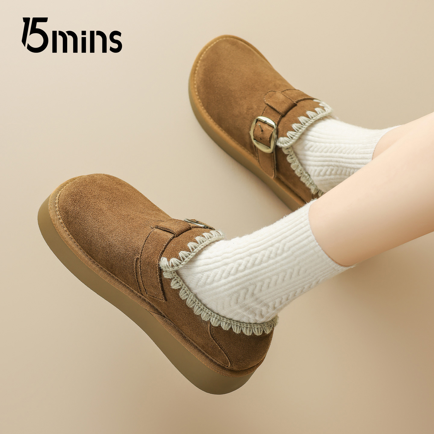 15mins复古加绒勃肯鞋2025秋冬款