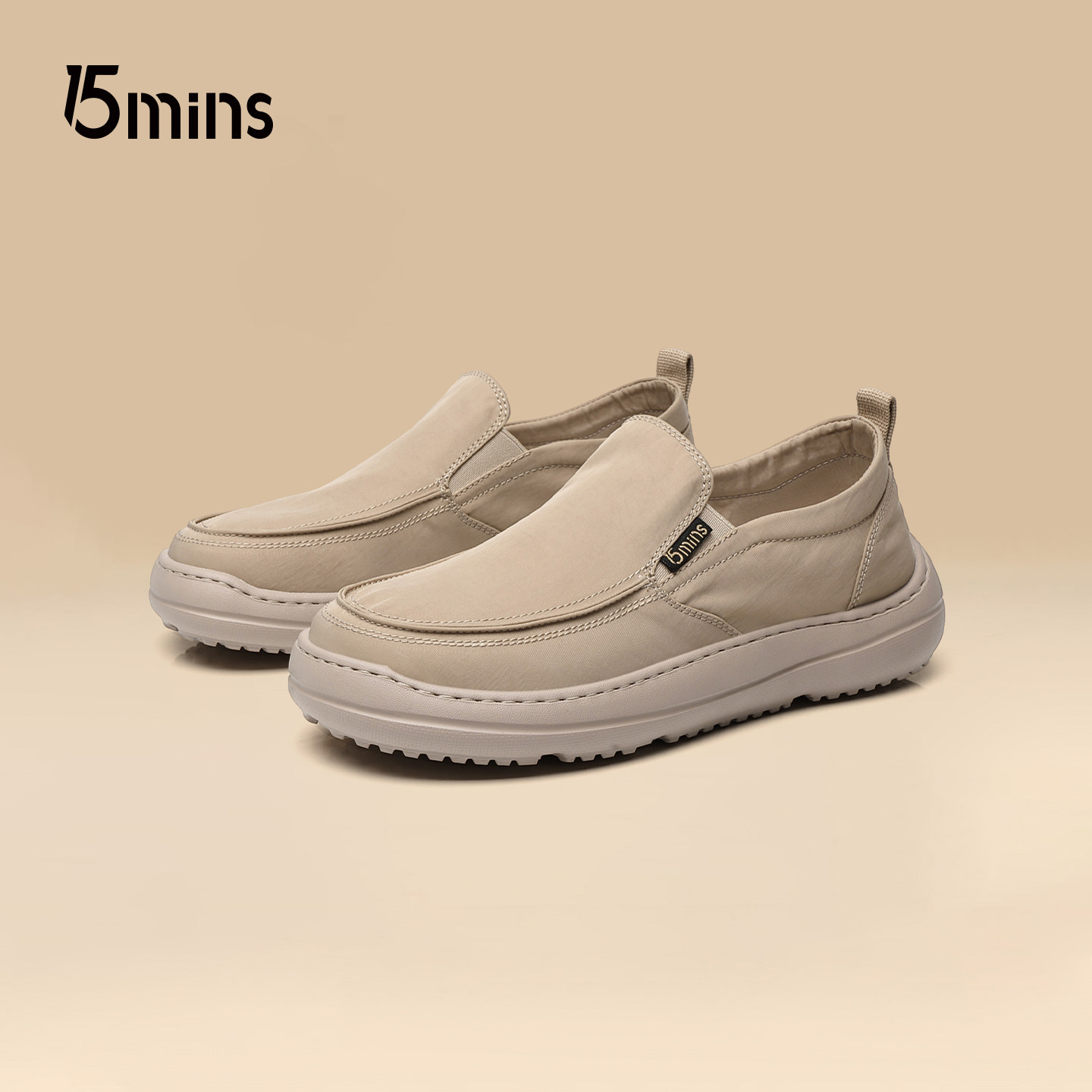 15mins一脚蹬布鞋2026春季懒人鞋套脚百搭休闲老北京男士透气厚底,流行男鞋,布鞋,淘宝优惠券,粉丝福利购,淘宝优惠卷