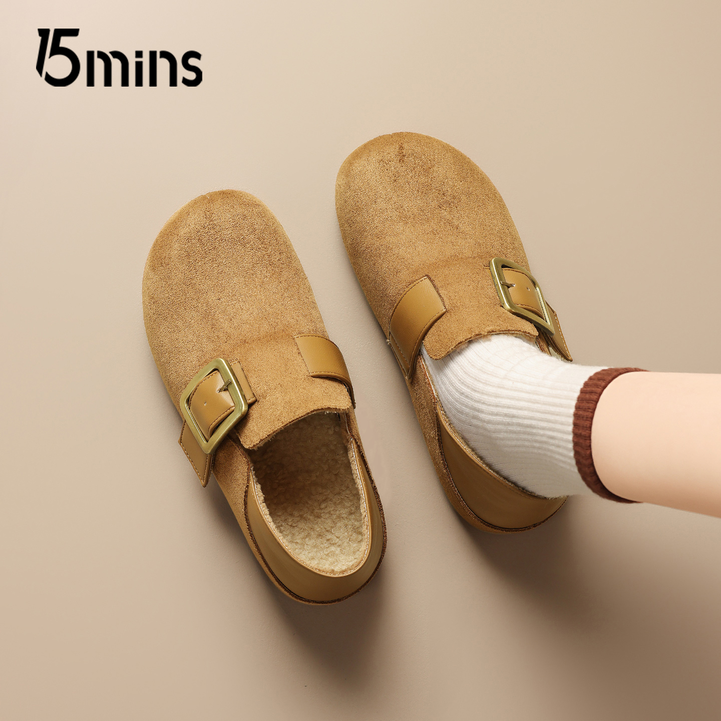 15mins复古加绒勃肯鞋女款