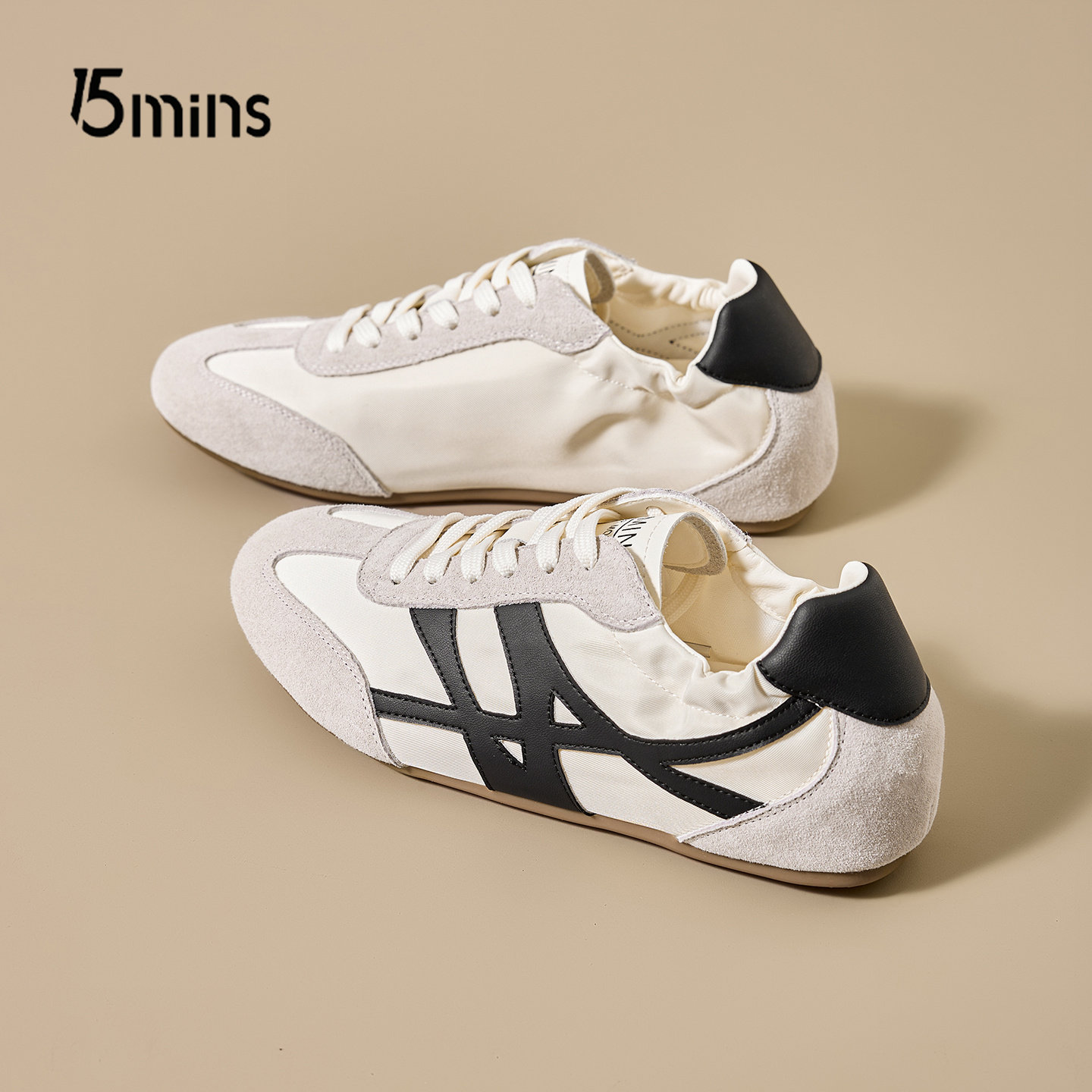 15mins复古德训鞋女2026新款春季内增高系带休闲运动鞋百搭小白鞋,女鞋,德训鞋,淘宝优惠券,粉丝福利购,淘宝优惠卷