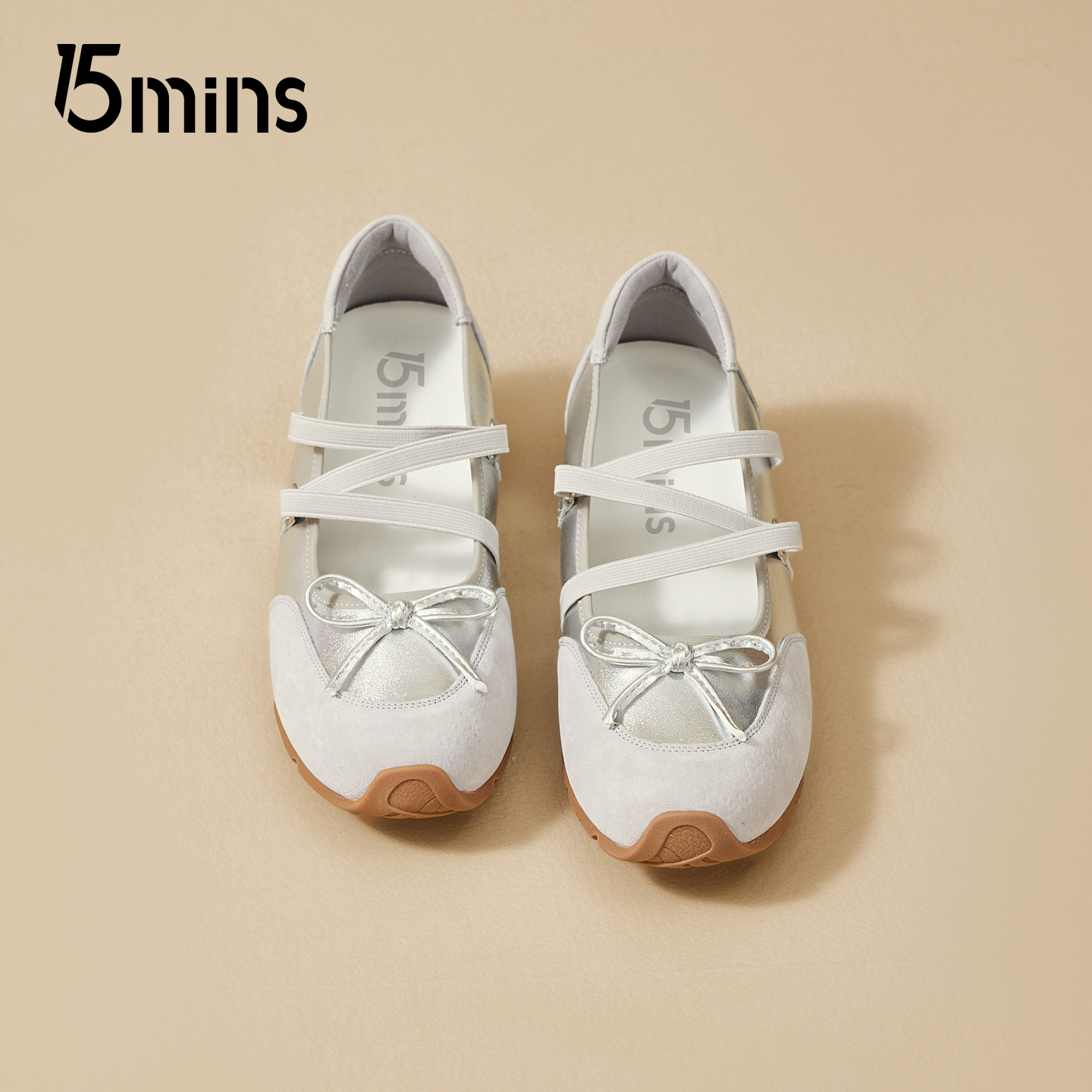 15mins芭蕾风内增高玛丽珍鞋女