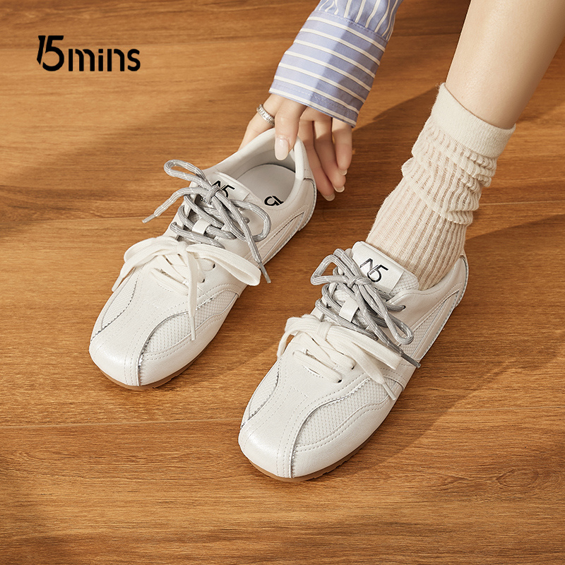 15mins平底芭蕾德训鞋女2025新款