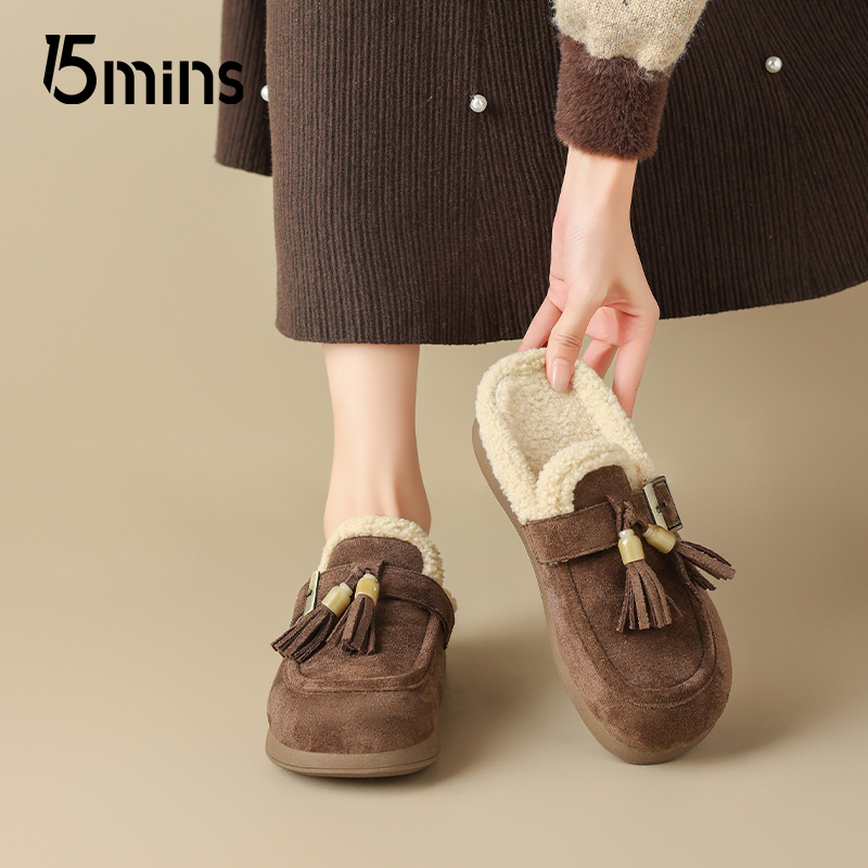 15mins加绒勃肯鞋女2025秋冬新款