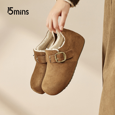 15mins复古勃肯鞋女2025新款冬季