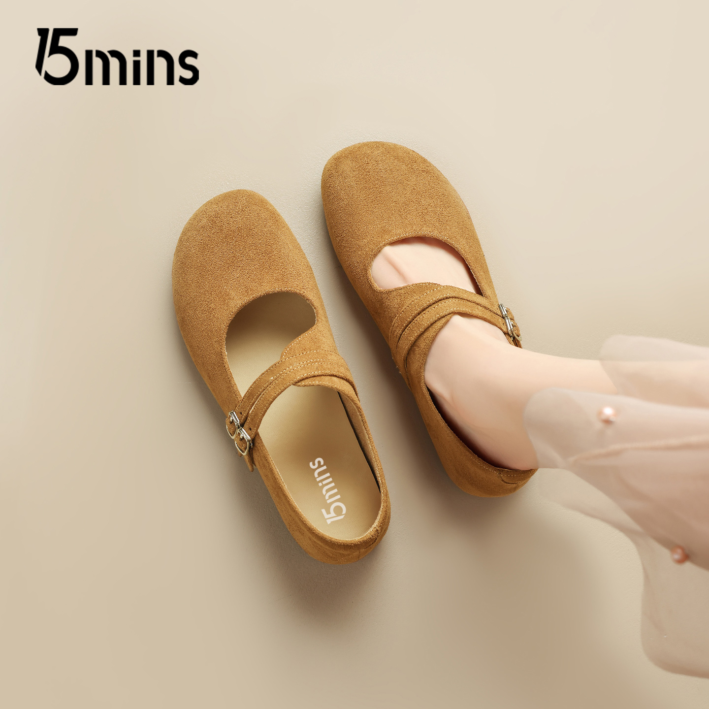 15mins法式玛丽珍鞋女2025春