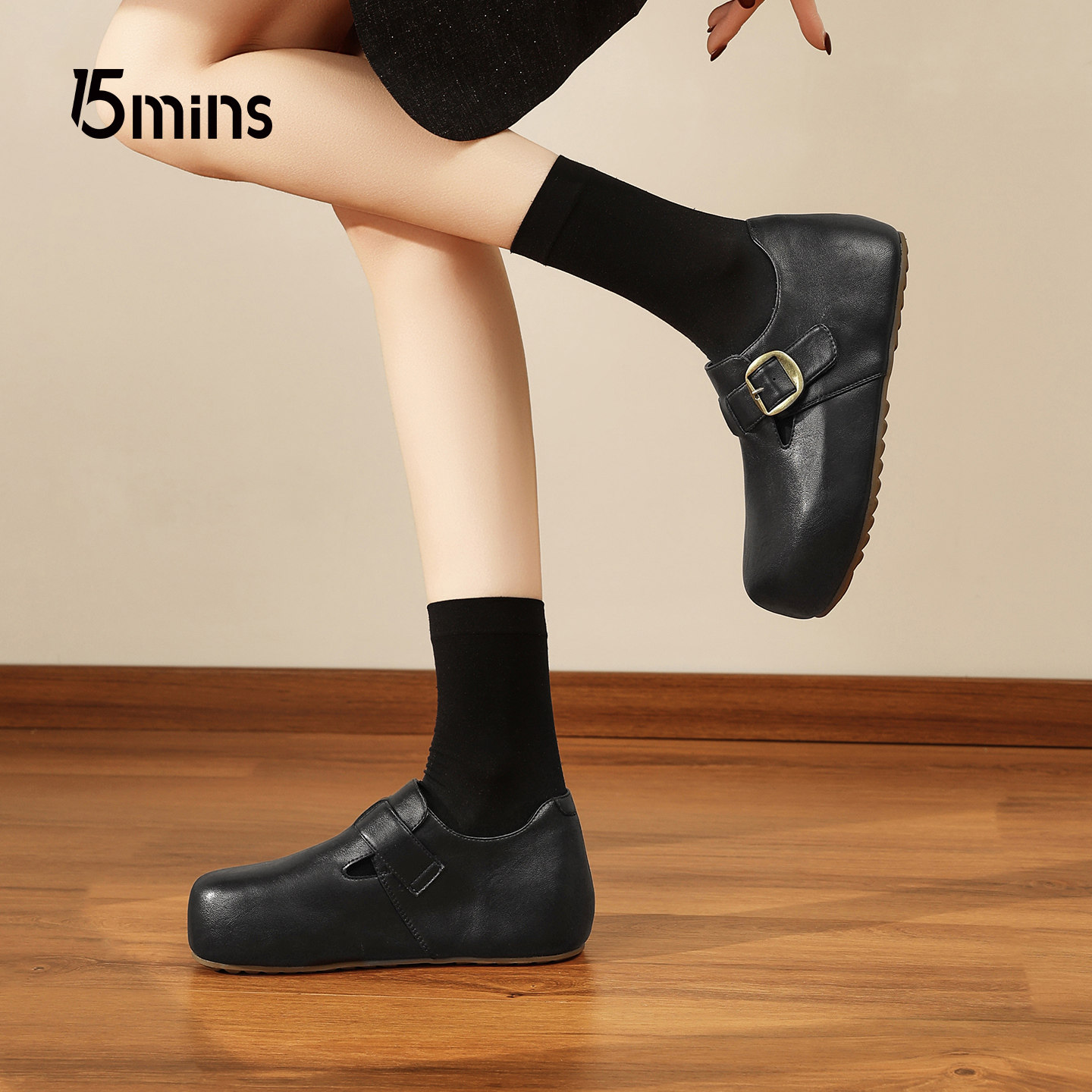 15mins内增高勃肯鞋女款2026新款春季厨师鞋皮带扣通勤深口单鞋子,女鞋,勃肯鞋/软木鞋,淘宝优惠券,粉丝福利购,淘宝优惠卷