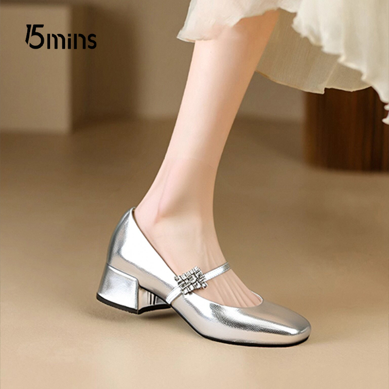 15mins法式浅口玛丽珍鞋女小皮鞋