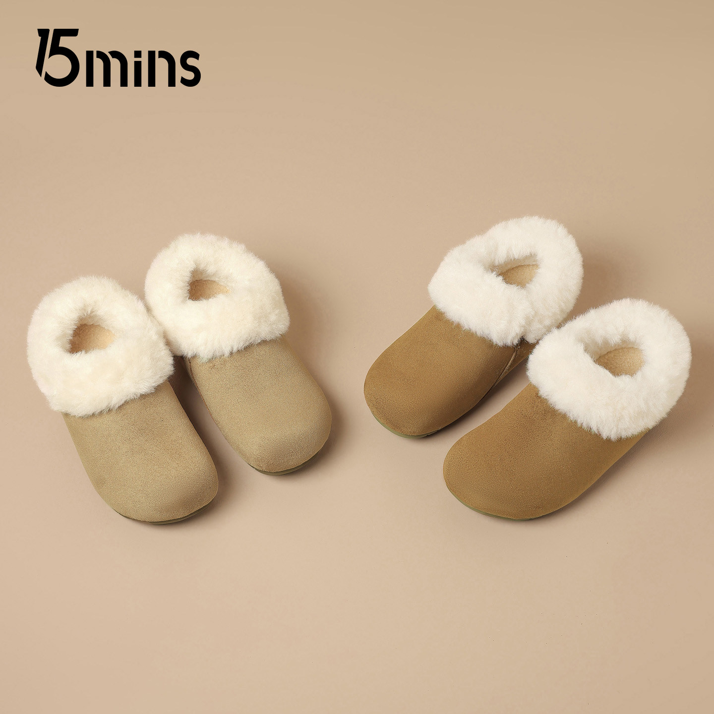 15mins加绒勃肯鞋女棉鞋2025新款冬季外穿防寒加厚保暖低帮雪地靴,女鞋,时尚雪地靴,淘宝优惠券,粉丝福利购,淘宝优惠卷