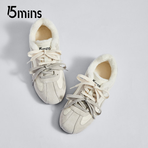 15mins加绒芭蕾德训鞋女2025新款