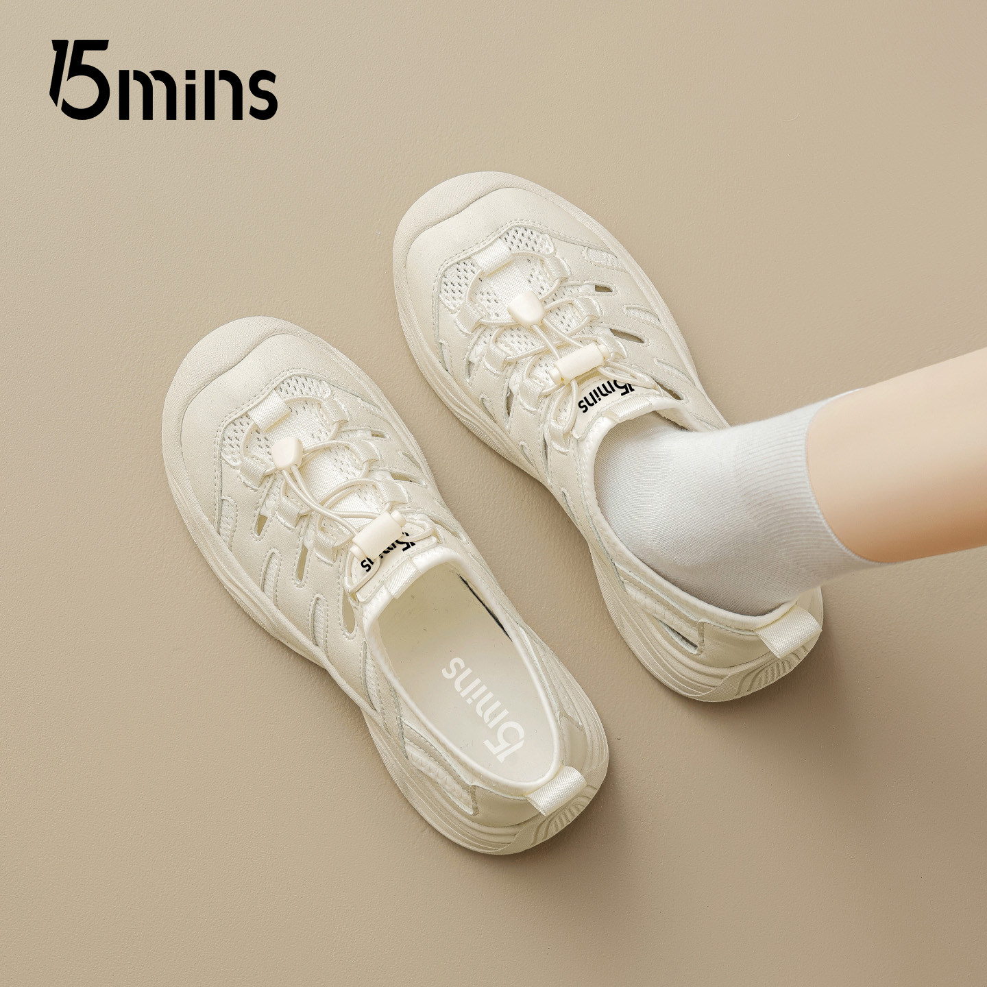 15mins运动凉鞋女2026新款春季透气镂空登山休闲鞋防滑户外溯溪鞋,女鞋,网面鞋,淘宝优惠券,粉丝福利购,淘宝优惠卷