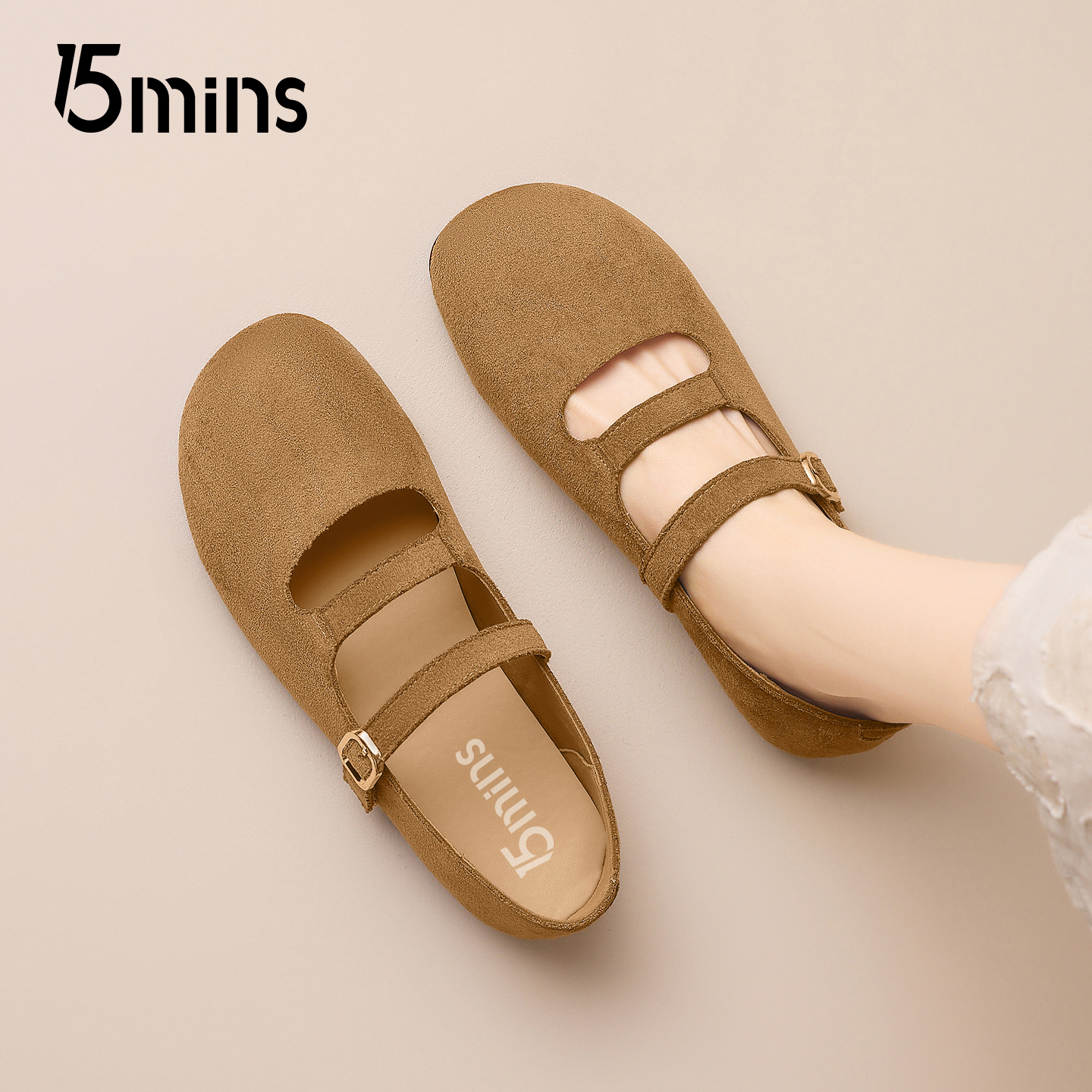 15mins法式玛丽珍鞋女鞋2025新款