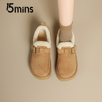 15mins加绒勃肯鞋女2025新款冬季