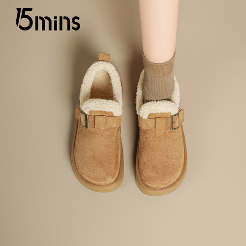 15mins加绒勃肯鞋女2025新款冬季