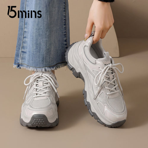 15mins增高厚底老爹鞋女款百搭