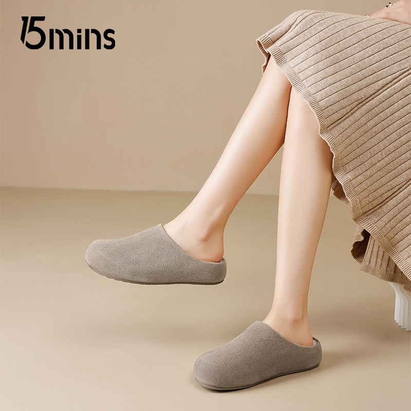 15mins加绒勃肯鞋女包头半拖懒人鞋2025秋冬舒适软底外穿保暖鞋子,女鞋,勃肯鞋/软木鞋,淘宝优惠券,粉丝福利购,淘宝优惠卷