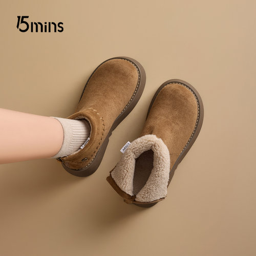 15mins加绒加厚雪地靴女冬季棉鞋