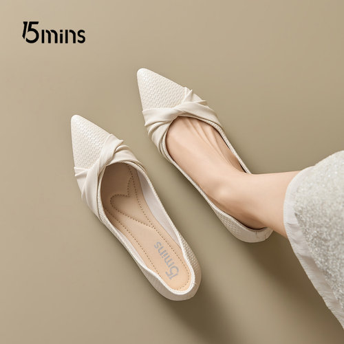 15mins温柔风通勤浅口单鞋女新款