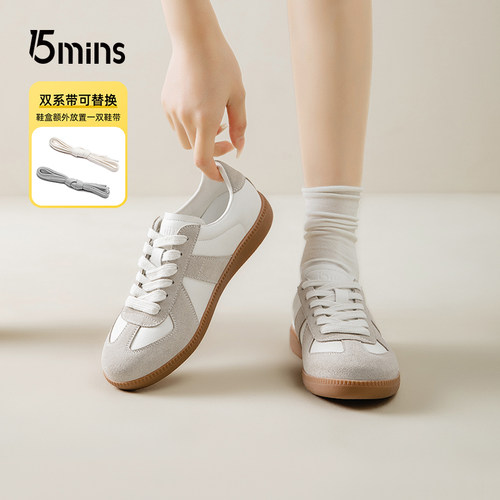 15mins官方正品德训鞋女复古休闲