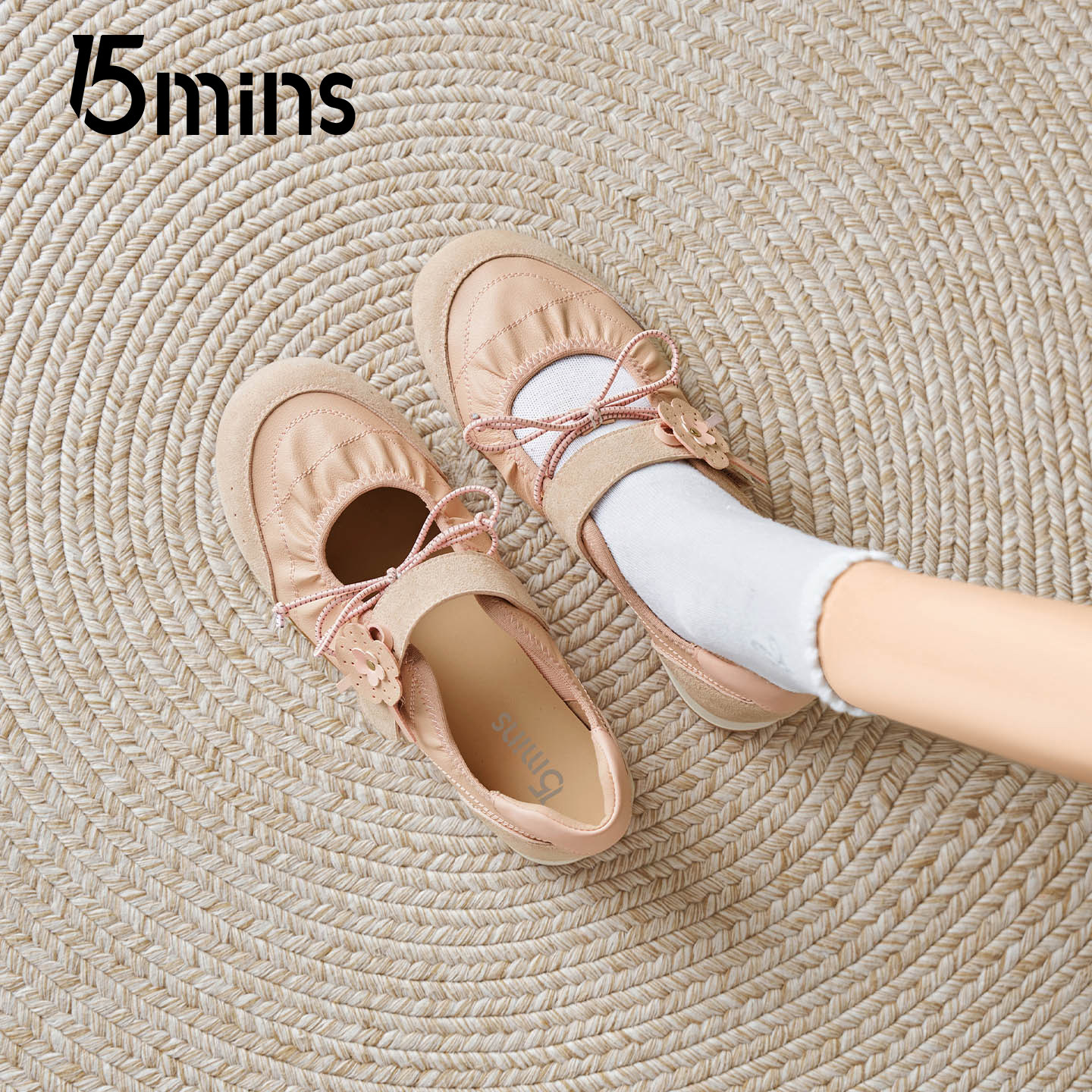 15mins粉色玛丽珍鞋女2026春季新款平底蝴蝶结绑带芭蕾鞋舒适单鞋,女鞋,玛丽珍鞋,淘宝优惠券,粉丝福利购,淘宝优惠卷