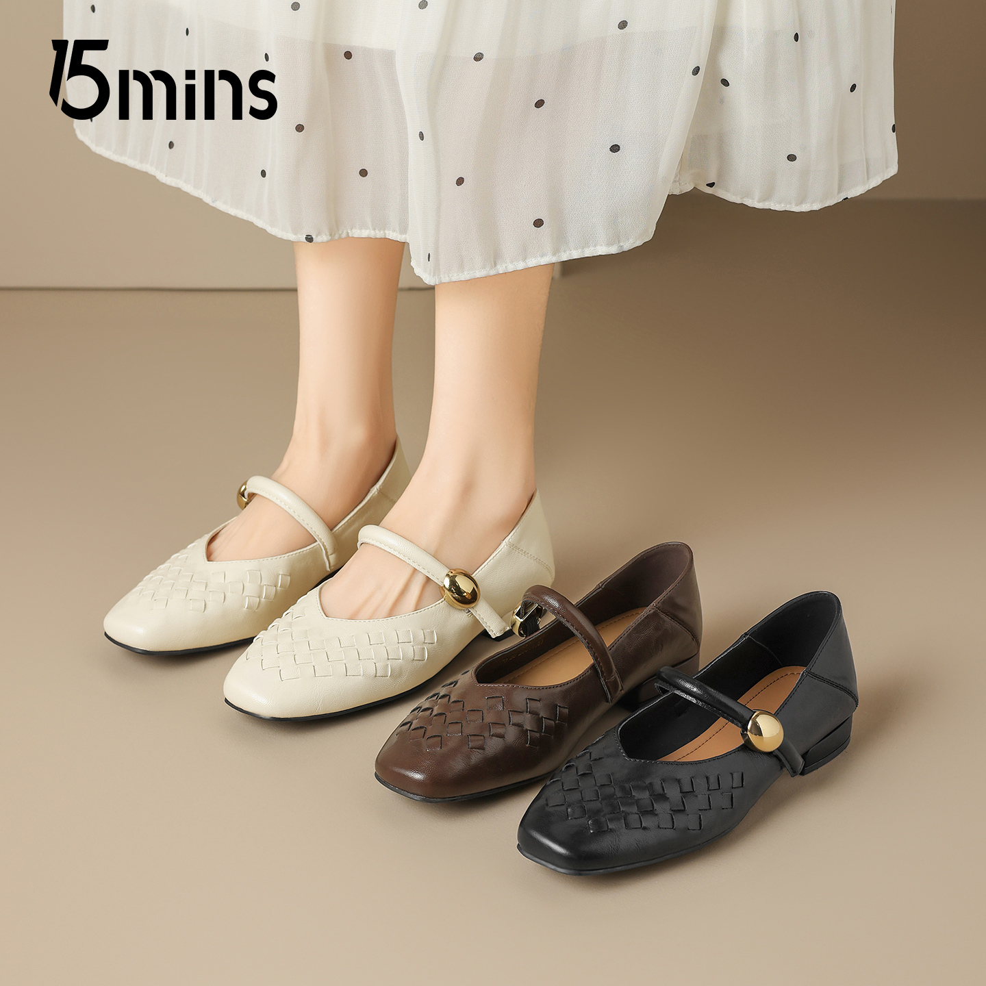 15mins法式芭蕾风浅口单鞋女