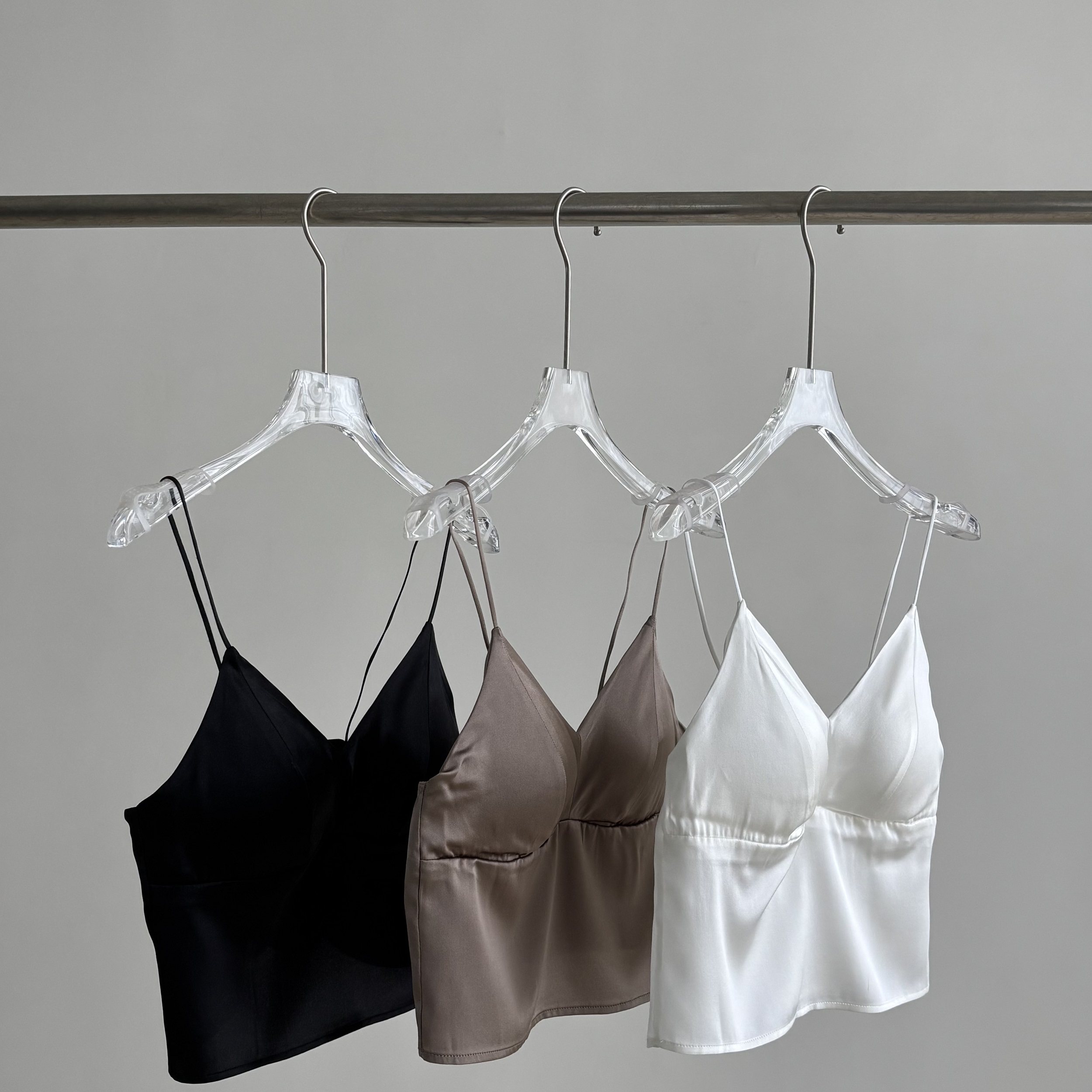 真丝吊带美背带胸垫无钢圈内衣