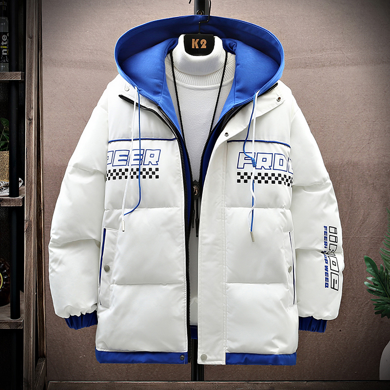 羽绒服男冬季2024年新款加厚保暖假两件棉衣潮牌帅气青年冬装外套