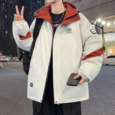 冬季羽绒服男短款2025新款加厚保暖冬装潮流休闲连帽防寒棉服外套