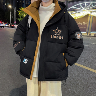羽绒服男冬季潮牌宽松休闲加厚加绒外套连帽冬天保暖帅气防寒棉衣