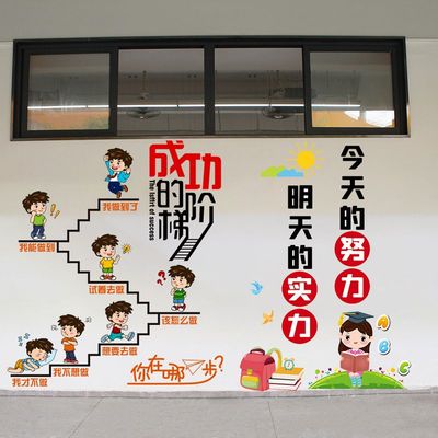 儿童房间装饰布置女孩教室墙面励志标语墙贴画激励孩子学习的贴纸