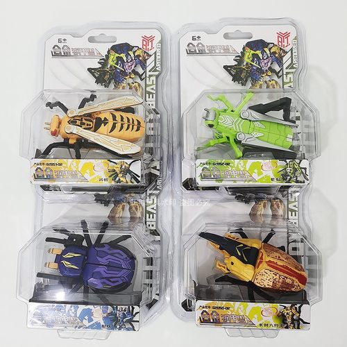 儿童昆虫变形玩具男孩钢甲兽黄蜂蚱蜢合体机器人蝎子兜虫狼蛛金刚