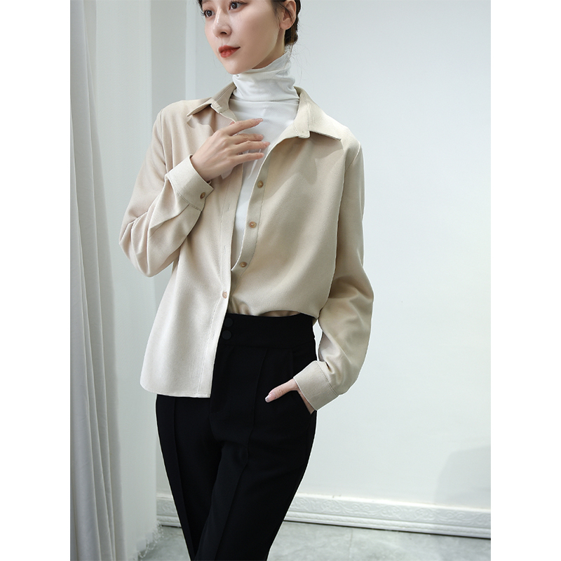 通勤磨毛秋冬款衬衫免烫抗皱