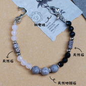 甜酷自制 原创星球宇宙银手串黑白灰设计蝴蝶结扣手链女生礼物