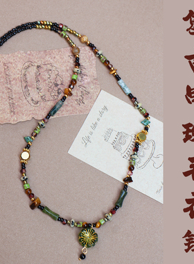 myzoo暗黑文艺天然石毛衣链