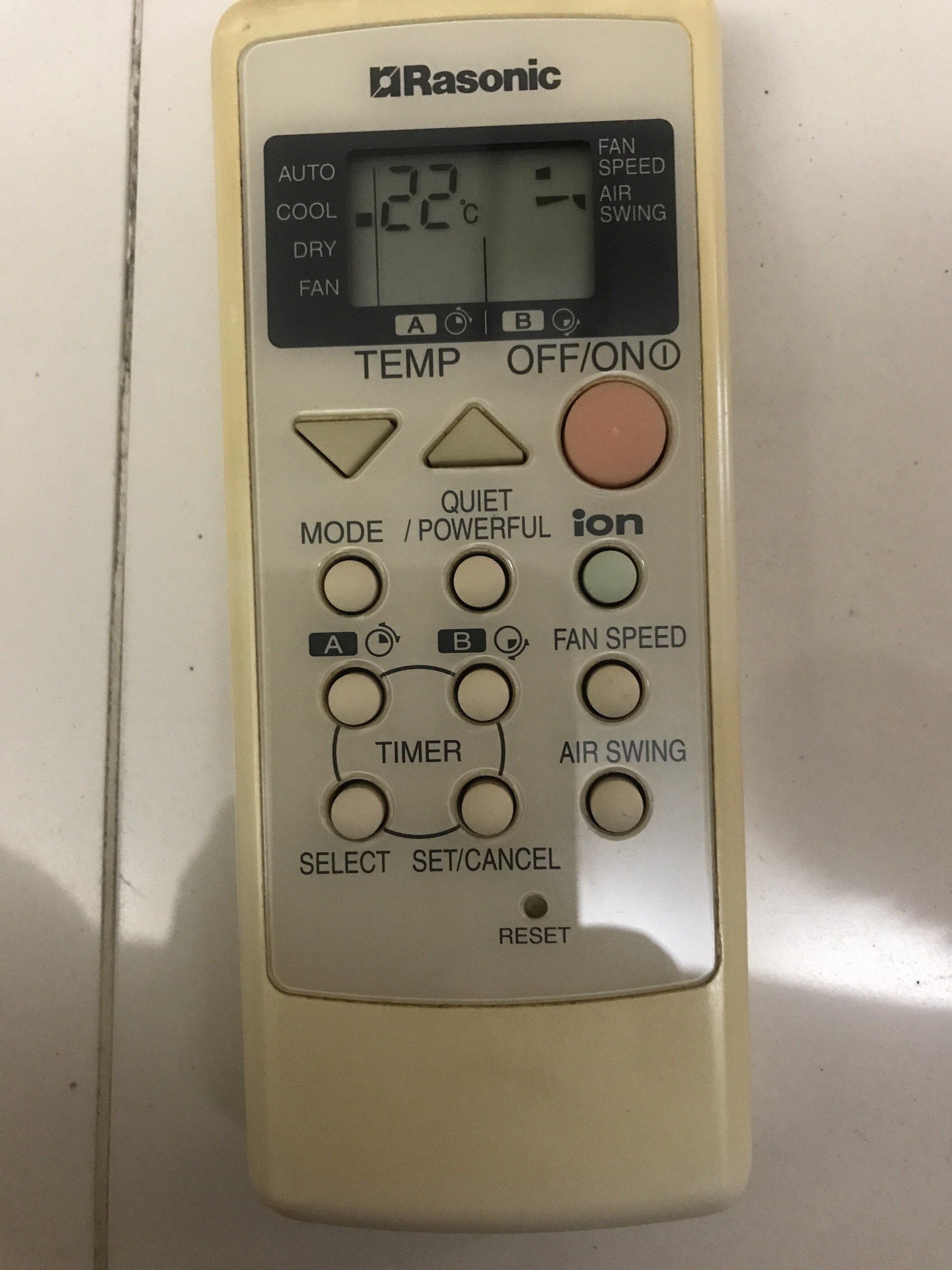 rasonic乐信空调冷气机遥控器