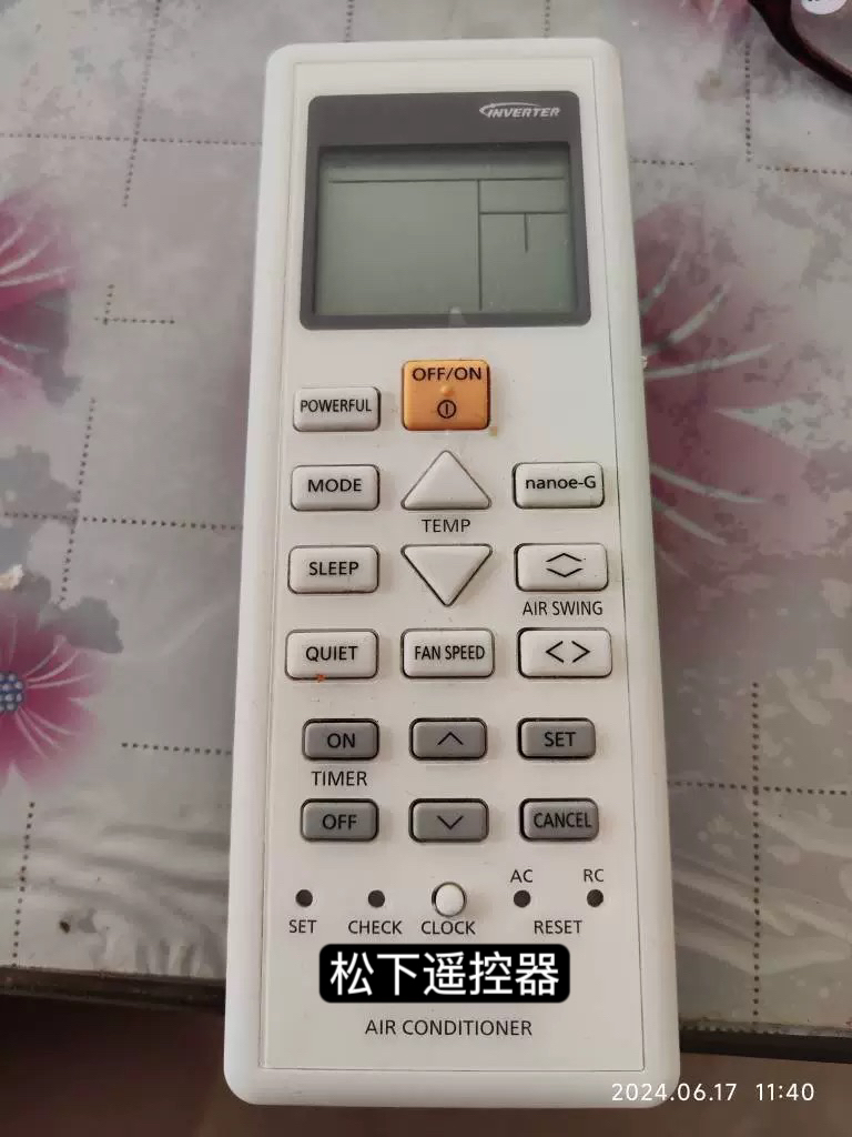 英文适用松下空调冷气机遥控器CS-PS18UKA RE12 18 24SKA 12810