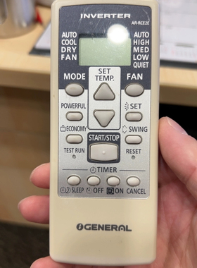 适用GENERAL 珍宝富士通将军空调冷气机遥控器AR-RCE2E  全新英文