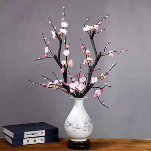 仿真腊梅花单支塑料花枝中式假绢花客厅落地插花婚庆装饰干支梅·