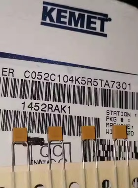 KEMET基美 50V104 0.1UF铜多层陶瓷独石电容器C052C104K5R5TA7301