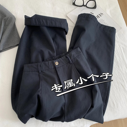 小个子高级感阔腿弯刀裤女夏季