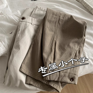 小个子显高日系天丝棉九分哈伦阔腿工装裤女春秋遮胯萝卜奶奶裤xs