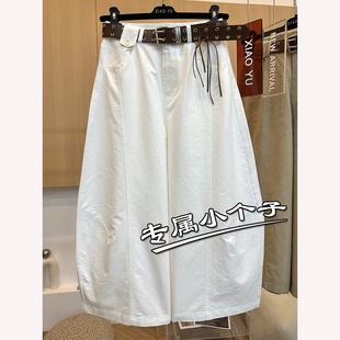 欧洲站白色150九分廓形香蕉裤女夏季小个子时尚休闲阔腿工装裤xs9