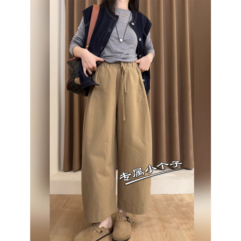 卡其色150cm九分小个子气球阔腿裤女春季新款显瘦立体香蕉奶奶裤8,女装/女士精品,休闲裤,淘宝优惠券,粉丝福利购,淘宝优惠卷