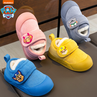 汪汪队儿童棉鞋冬季室内男童鞋子新款防滑宝宝棉鞋女孩幼儿包跟鞋