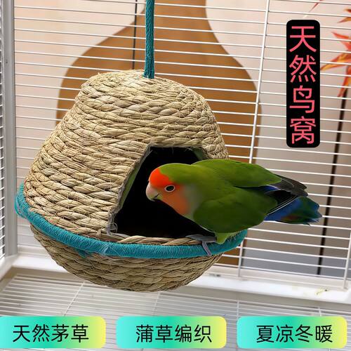 草编鸟窝鸟巢鸽子窝八哥鹩哥繁殖窝虎皮鹦鹉花园用品