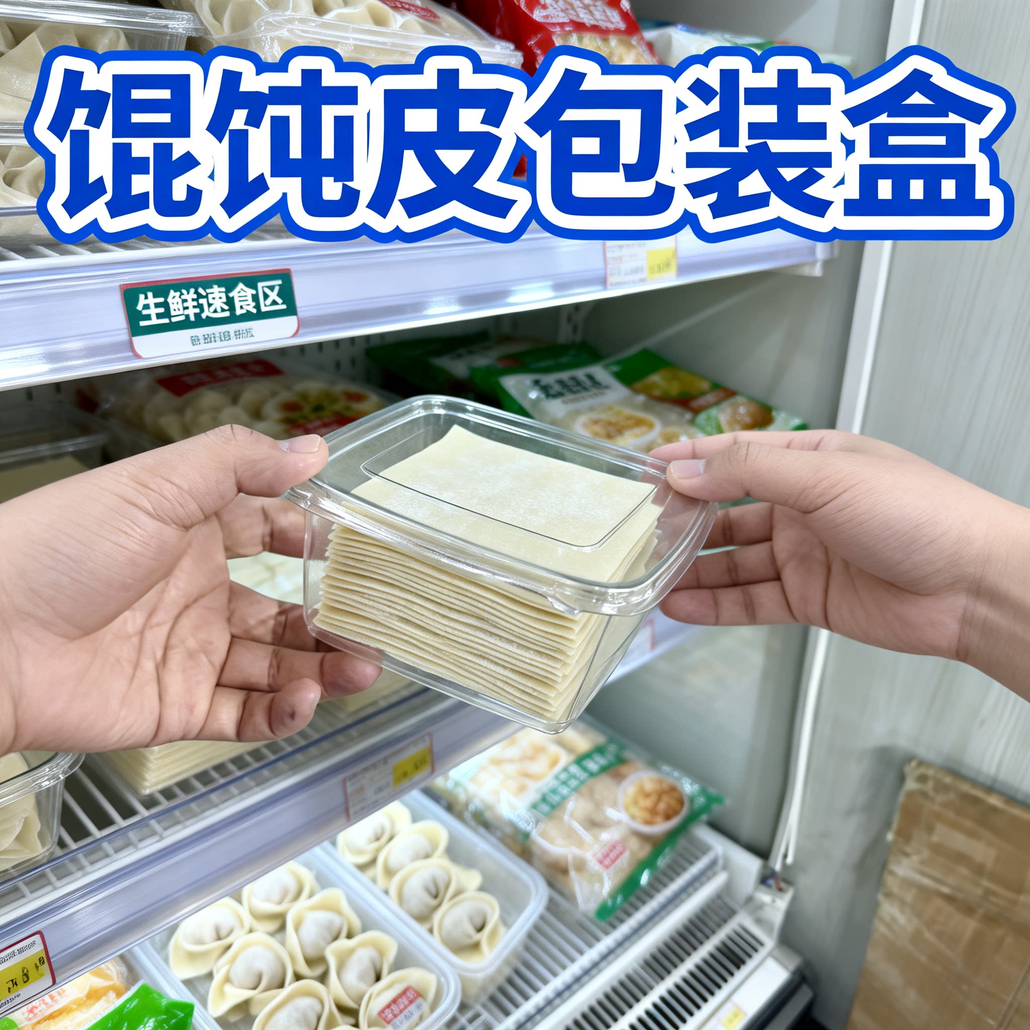 馄饨皮超薄馄饨皮小面皮包装盒大馄饨皮打包盒上海小馄饨皮打包盒图片