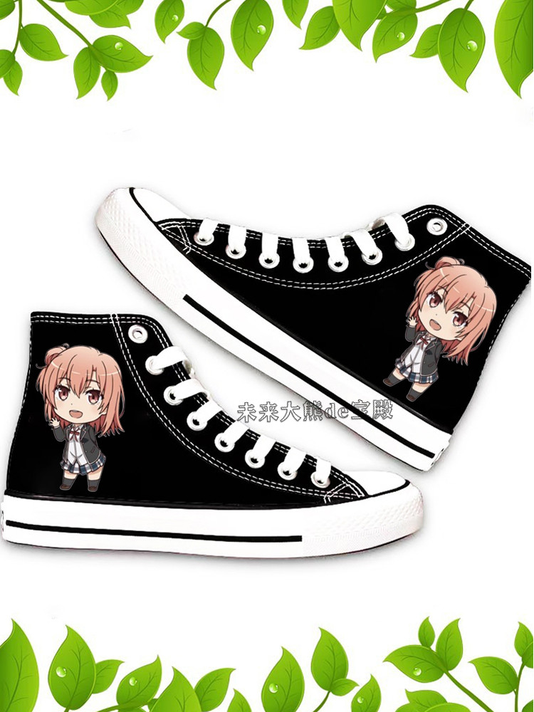 我的青春恋爱喜剧果然有问题动漫周边学生鞋子低帮系带卡通帆布鞋