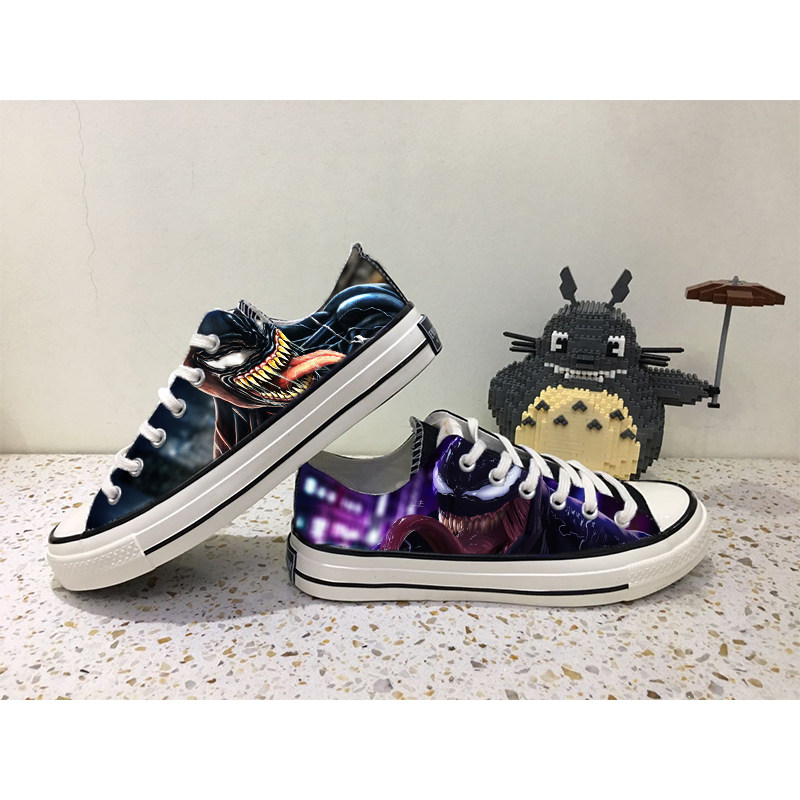 venom毒液联名鞋aj限量版漫威鞋子学生男女蜘蛛侠帆布鞋涂鸦潮鞋