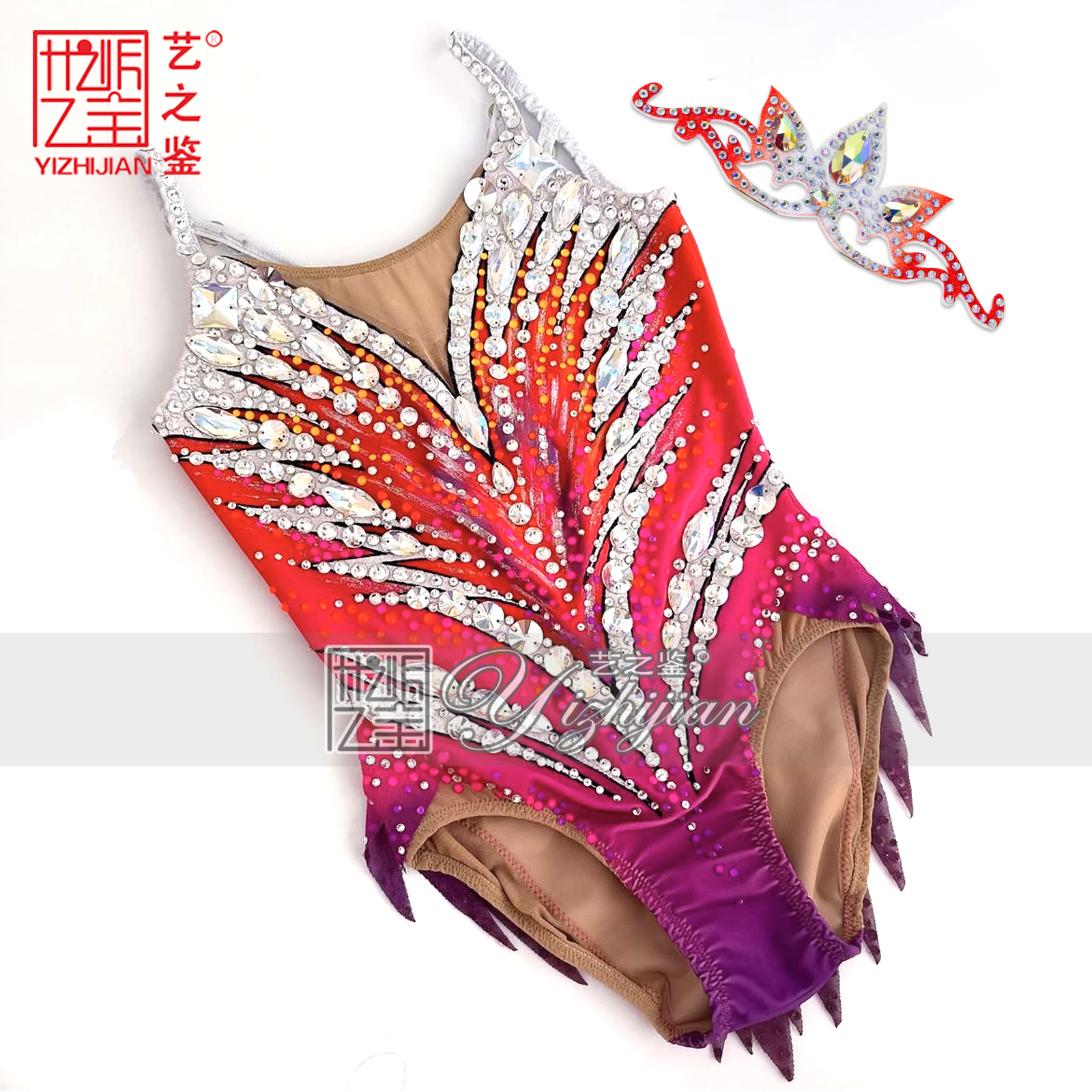 艺之鉴艺术体操比赛花样多色水钻头饰专业定制